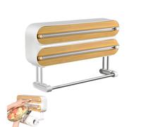 SOONHUA Distributeur de papier d'aluminium en bois, distributeur universel amélioré et support pour rouleaux de cuisine, distributeur magnétique de papier essuie-tout avec dispositif de coupe, pour