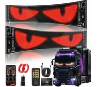 SOONHUA Lot de 2 Yeux de Diable pour Voitures, Affichage LED, programmable, Personnalisable, avec Application à Distance/Bluetooth, Commande à Faire soi-même, Texte, Motifs, animations, 120 * 595mm
