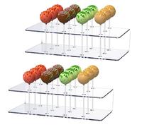 SOONPAM Support à sucettes transparent - 12 trous - En acrylique - Pour mariage, fête d'anniversaire, fête prénatale