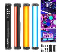 Soonpho 2 Pack Lampe Photo Portable RGB,RGB Tube Eclairage Video avec Batterie 4000mAh,LED Lumière Vidéo CRI 97+,2500K-8500K,luminosité Ajustable +21 Effets,pour TikTok,Youtube