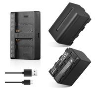 Soonpho 2-Pack NP-F750 Batterie de Rechange Remplacement Battery et Smart LED Double Chargeur USB-C pour Sony NP-F970 F960 F950 F770 F750 F570 F550 Compatible Godox Neewer caméscope/Moniteur/caméra