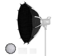 Soonpho 90cm/35.4inch Grand Angle Parabolique Softbox Quick Release,Photography Studio Silver Wide Angle Soft Box pour Bowens Mount MonoLight et Flash pour GODOX pour Neewer pour Aputure