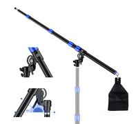Soonpho Bras Articulé en Aluminium Métallique pour Trépied de Lampe Extensible de 59 à 160cm,3 Sections Télescopiques,Capacité de 5kg,avec Bras d'extension Sanbags pour la Photographie (Bleuprofond)
