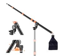 Soonpho Bras Articulé en Aluminium Métallique pour Trépied de Lampe Extensible de 59 à 160cm,3 Sections Télescopiques,Capacité de 5kg,avec Bras d'extension Sanbags pour la Photographie (Orange)