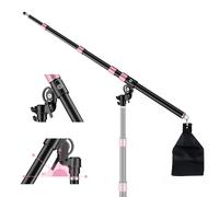 Soonpho Bras Articulé en Aluminium Métallique pour Trépied de Lampe Extensible de 59 à 160cm,3 Sections Télescopiques,Capacité de 5kg,avec Bras d'extension Sanbags pour la Photographie (Rose)