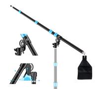 Soonpho Bras Articulé en Aluminium Métallique pour Trépied de Lampe Extensible de 59 à 160cm,3 Sections Télescopiques,Capacité de 5kg,avec Bras d'extension Sanbags pour la Photographie (Bleuclair)