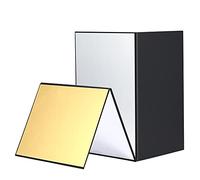 Soonpho Carton réflecteur 3 en 1, Réflecteur de Lumière Pliable 29x21 cm pour Studio Photographie de Bijoux de Table, de Cosmétiques, d'Aliments et de Produits, 2 pièce(Noir Blanc Or/Argent)