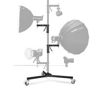 Soonpho Metal Heavy Trépied à roulettes pour Studio 240cm C Stand Robuste avec roulettes pour trépied et 2 poignées coulissantes,capacité Charge maximale 15kg pour Studio Monolight Softbox Reflector