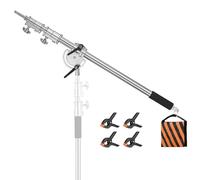 Soonpho Pied Girafe Studio Photo Boom Arm for C Stand,Silver Bras d'extension 3.6ft to 8.2ft Barre de Suspension de Poignée d'Extension,Universal Interface with Sandsack for Studio,Monolight,Softbox