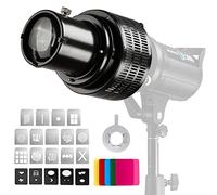 Soonpho Snoot Optique Conique avec Support Bowens pour Photographie, Alliage d'aluminium GOBO Projecteur Bowens avec 5 filtres de Couleur 10 Gobos pour Monolight LED Lumière Spotlight Flash de Studio