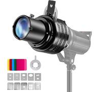 Soonpho Snoot Optique Conique avec Support Bowens pour Photographie, projecteur GOBO en Alliage d'aluminium, condensateur photooptique avec 5 filtres Couleur et 10 gobos pour Flash de Studio LED