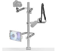 Soonpho SP-T11 Trépied Aérien Trépied de Table pour Caméra avec Bras Flexible en 3 Parties,Supour Téléphone Portable,Pince pour Tablette pour Microphone et Tête Sphérique pour Live (Kit A)