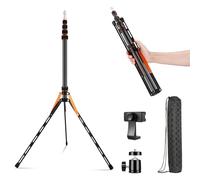 Soonpho Support de Lumière en Fibre de Carbone Light Stand avec Pieds Réversibles à 180°,Adaptateur 1/4"-3/8" et Sac,220cm Trépied de Voyage pour Photographie en Plein Air Speedlite Strobe Softbox