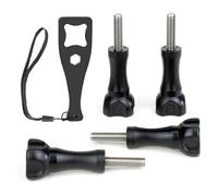 SOONSUN Lot de 4 longues vis moletées avec clé pour GoPro Hero 13 12 11 10 | Vis moletées de rechange pour GoPro Mission 1 Pro, Max2, Max, DJI Osmo Action 6 5 Pro 4 3, résistant à la rouille dans l'eau