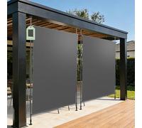 Soontrans 2 pces Store Balcon sans Percage 160 x 250 CM, Store Vertical Exterieur avec Manivelle à Hauteur Réglable, Store Extérieur en Polyester, pour Balcon, Jardin, pour Locataire, Anthracite
