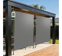 Soontrans 2 pces Store Balcon sans Percage 160 x 250 CM, Store Vertical Exterieur avec Manivelle à Hauteur Réglable, Store Extérieur en Polyester, pour Balcon, Jardin, pour Locataire, Gris