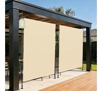 Soontrans 2 pces Store Balcon sans percage 160 x 250 CM, Store Vertical Exterieur avec manivelle à Hauteur réglable, Store extérieur en Polyester, pour Balcon, Jardin, pour locataire, Beige