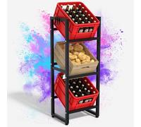 Soontrans Étagère à boissons pour 3 caisses, 43 x 31 x 109 cm, avec pieds | Caisses à boissons peu encombrantes, faciles à ranger. 300 kg, étagère à caisses en métal, étagère côtière, caisses de bière