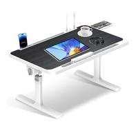 Soontrans Plateau de Lit 60 x 40 CM, Table de lit, Réglable en Hauteur et Angle, Pliable, Support Ordinateur Portable Lit avec Tablette Support, Tiroir, pour Canapé, Sol, étude (Noir)