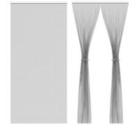 Soontrans Rideau Anti Mouche Aluminium 100×210 CM 2 pces, Rideau Anti-mouche Aéré, Rideau à Chaînes Solide Séparateur d’espace, pour Porte d’appartement, Jardin et Cuisine Professionnelle, Gris Foncé
