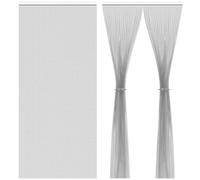 Soontrans Rideau Anti Mouche Aluminium 90×200 CM 2 pces, Rideau Anti-mouche Aéré, Rideau à Chaînes Solide Séparateur d’espace, pour Porte d’appartement, Jardin et Cuisine Professionnelle, Argenté