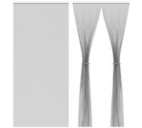 Soontrans Rideau Anti Mouche Aluminium 90×200 CM 2 pces, Rideau Anti-mouche Aéré, Rideau à Chaînes Solide Séparateur d’espace, pour Porte d’appartement, Jardin et Cuisine Professionnelle, Gris Foncé