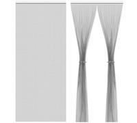 Soontrans Rideau Anti Mouche Aluminium 90×210 CM 2 pces, Rideau Anti-mouche Aéré, Rideau à Chaînes Solide Séparateur d’espace, pour Porte d’appartement, Jardin et Cuisine Professionnelle, Gris Foncé