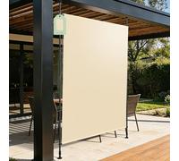 Soontrans Store Balcon sans percage 160 x 250 CM, Store Vertical Exterieur avec manivelle à Hauteur réglable, Store extérieur en Polyester, pour Balcon, Jardin, pour locataire, Beige