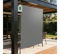 Soontrans Store Balcon sans Percage 160 x 250 CM, Store Vertical Exterieur avec Manivelle à Hauteur Réglable, Store Extérieur en Polyester, pour Balcon, Jardin, pour Locataire d’Appartement, Gris