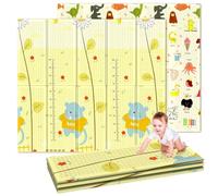 Soontrans Tapis Bebe Pliable 200x180x1cm, Tapis d'Eveil Bebe avec sac de Transport, Mousse, Imperméable, Protection Anti-Chute, Reversible, Taitapis bebelle de Jeu en motricité (Taupe/Alphabet)