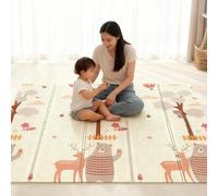 Soontrans Tapis Bebe Pliable 200x180x1cm, Tapis d'Eveil Bebe avec sac de Transport, Mousse, Imperméable, Protection Anti-Chute, Reversible, Taitapis bebelle de Jeu en motricité (Panda/Ours)