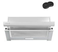 Soonye Hotte Tiroir Téléscopique 60cm 370m³/h,Recyclage ou Evacuation,Filtres Charbon Inclus,Hotte Cuisine,Inox