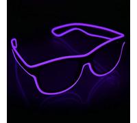 SOOOEC Lunettes LED lumineuses sans fil avec mode clignotant Glow in Dark Party pour fête rave, Halloween, Noël, discothèque, concert, EDM (violet)