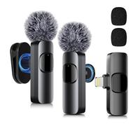 SOOOEC Microphones cravate sans fil améliorés pour iPhone et iPad - Mini microphones pour enregistrement vidéo, streaming en direct, entretiens, YouTube, TikTok, Vlogging et ASMR (pour iPhone 14 et