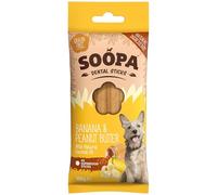 Soopa Friandises dentaires pour chien sans céréales à la banane et au beurre d'arachide, 4 bâtonnets