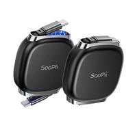SooPii 240W Câble USB C Rétractable avec rangement magnétique,1m 2Pack,Noir