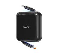 SooPii 240W Câble USB-C rétractable avec rangement magnétique, 1m, Noir | Câble USB-C vers USB-C à charge rapide , câble Type-C à 4 longueurs préréglées pour lPhone 17/16 ProMax, Galaxy S25/24