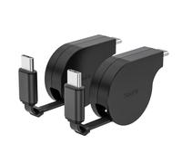 SooPii câble rétractable C vers C dédié à la station de charge HomeHub H1/H1 Pro,câble de charge rapide 60 W,câble anti-nœuds pour iPhone,Galaxy,Tablettes et ordinateurs portables,35 cm,lot de 2,Noir