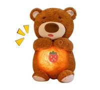 Soothing Bear Pillow - Kids Plush for Sleep | Soft Skin Friendly Fabric with Sound Light Function, Usb Rechargeable Comfort Toy, Emotional Playmate, Valentines, Birthday Gift for Boys and Girls