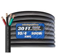 SOOW SO Câble d'extension d'alimentation portable de calibre 10 à 4 conducteurs 600 V pour câbles de moteur, lumières portables et chargeurs de batterie 3/4 m 10 AWG