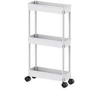 Sooyee Chariot de Rangement Fin à 3 étages pour Salle de Bain, Organiseur de Rangement, Chariot Coulissant, étagère Mobile, Organiseur, Chariot pour Bureau, Salle de Bain, Cuisine, endroits étroits