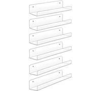 Sooyee Lot de 6 étagères murales flottantes en Acrylique de 38,1 cm, présentoir Funko Pop, étagère Invisible pour Livres d'enfants, décoration de Rebord pour Photos, étagères de Salle de Bain de 5 mm
