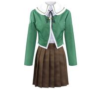 SOOYOOYOO Costume Cosplay Chihiro Fujisaki Veste Verte et Jupe Plissée Marron Col Blanc avec Nœud Noir pour Halloween Conventions Roleplay(Femelle,XXL)