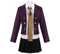 SOOYOOYOO Costume Cosplay Kirigiri Kyoko Veste Violette avec Chemise Blanc et Jupe Noire Cravate Marron pour Halloween Conventions Roleplay(Femme,XL)