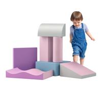 Soozier 7 Pièces Blocs de Mousse Jeu Doux Intérieur Couleur Claire | Jouets modulaires, Ensemble interactif léger, Escalade Ramper Glisser, pour bébé et enfant d'âge préscolaire