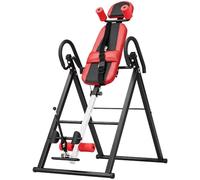 Soozier Ceinture protection table inversion lourde 20°/40°/60°/90° rouge | Machine d'étirement dorsal réglable et pliable, appui-tête, soutien lombaire, soulagement du stress, usage domestique