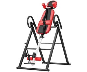 Soozier Ceinture protection table inversion lourde 20°/40°/60°/90° rouge | Machine d'étirement dorsal réglable et pliable, appui-tête, soutien lombaire, soulagement du stress, usage domestique