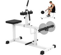 Soozier Machine à Mollets Assise pour Fitness Maison, Taille, Bras, Blanc | Machine à mollets ajustable, extension de jambes
