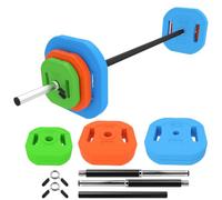 Soozier Set de barre de musculation réglable 20 kg, multicolore | Poignées antidérapantes, barre de musculation, poids, set à domicile, entraînement de force, exercice maison