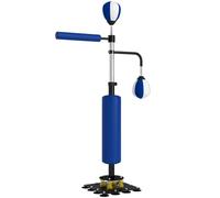 Soozier Support de Sac de Boxe avec Sac de Vitesse, 55.1"-80.7", Bleu | Barre réaction challenge, équipement boxe sac réflexe, ventouses, système amortissement, entraîneur vitesse